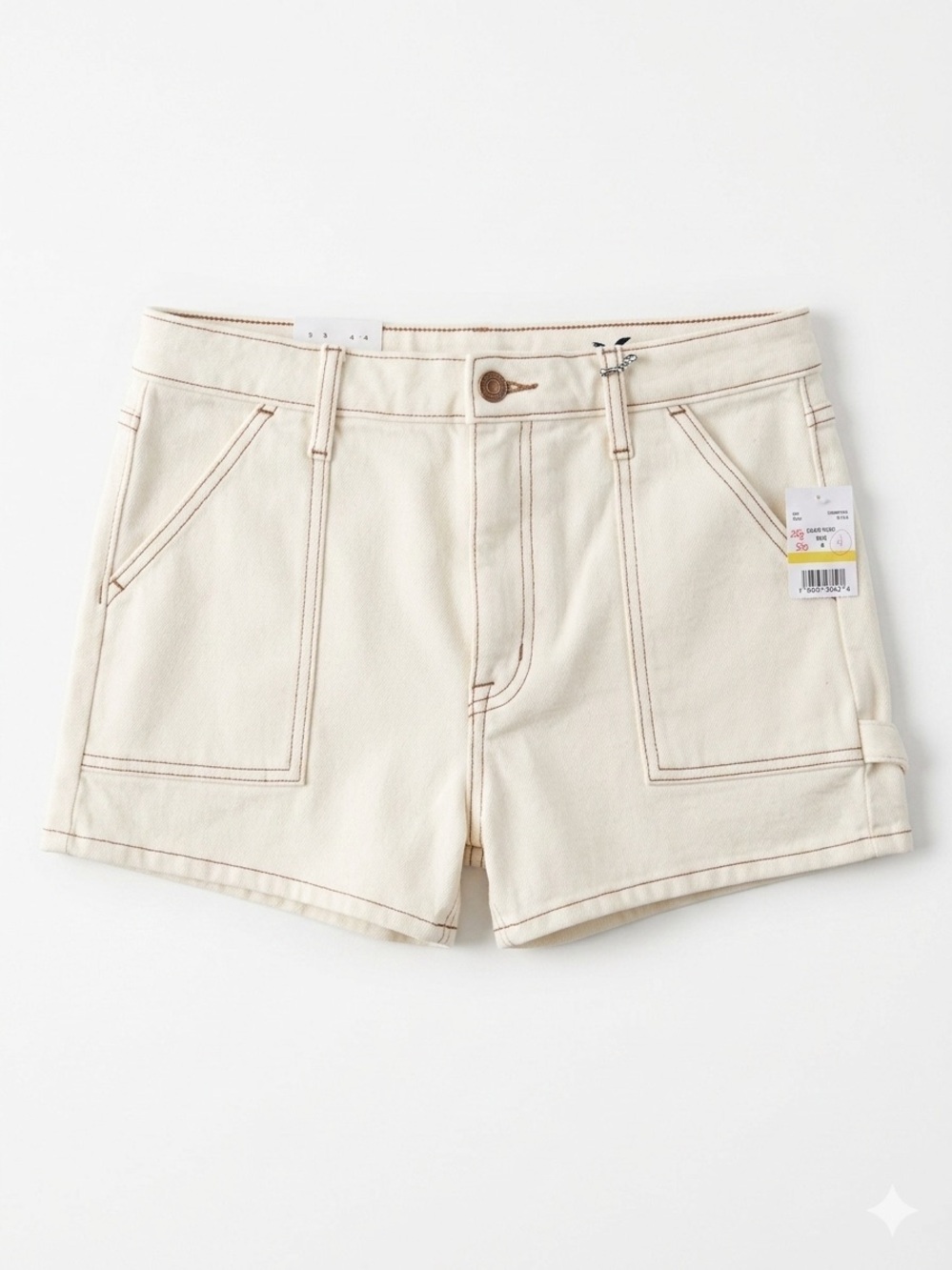 Eunina “Lulu” Super High Rise Denim Shorts – Off‑White (M) NWT